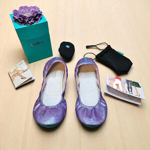 Tieks Customized Purple Glitter Size 11 Ballet Flats